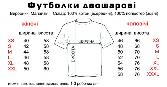 размеры футболок